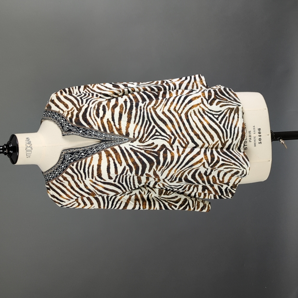 Chicos Zebra print stretch shirt